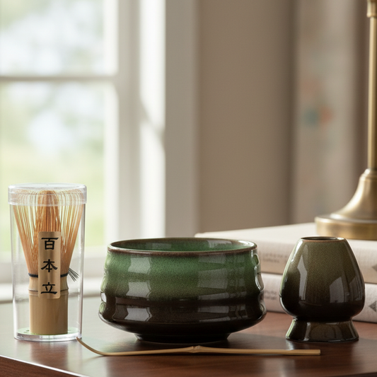 [EU Ship]Ceramic Matcha Tea Set: Bowl, Whisk, Scoop & More