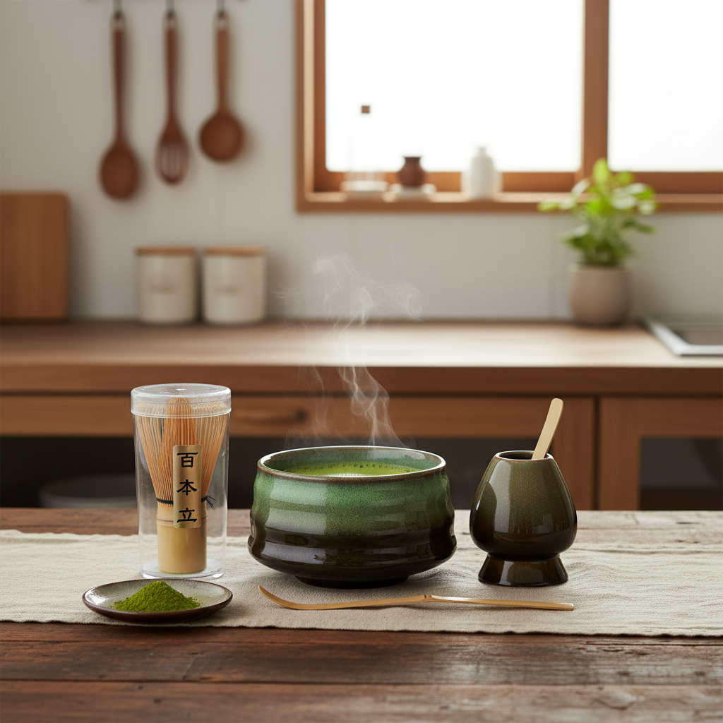 [EU Ship]Ceramic Matcha Tea Set: Bowl, Whisk, Scoop & More