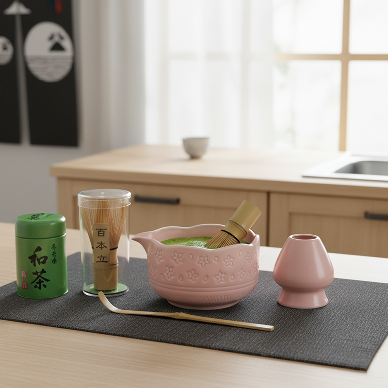 [EU Ship]Ceramic Matcha Tea Set: Bowl, Whisk, Scoop & More