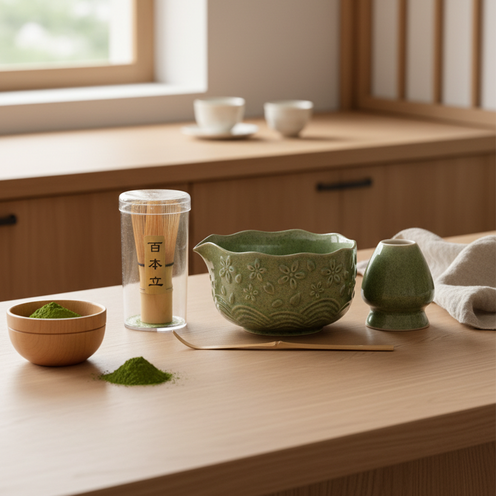 [EU Ship]Ceramic Matcha Tea Set: Bowl, Whisk, Scoop & More