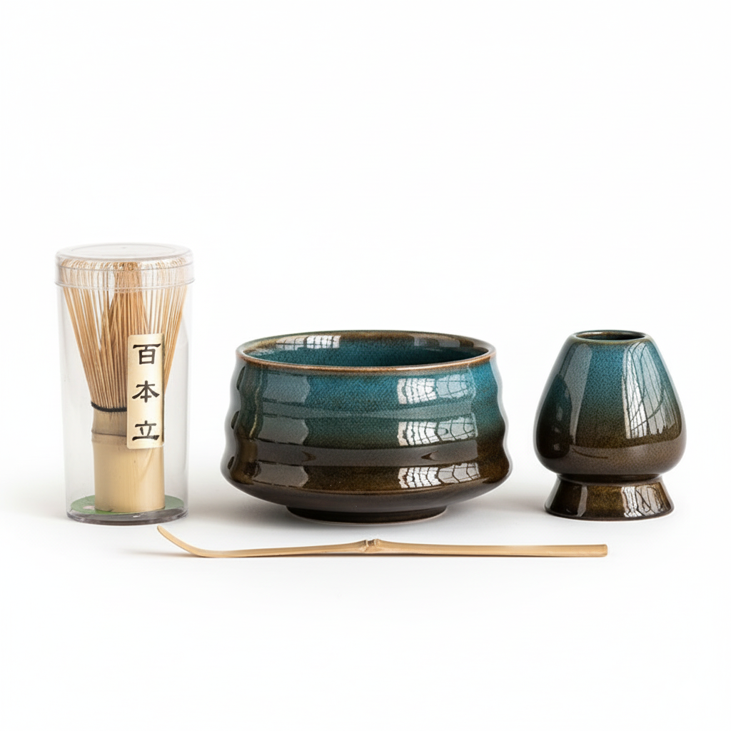 [EU Ship]Ceramic Matcha Tea Set: Bowl, Whisk, Scoop & More