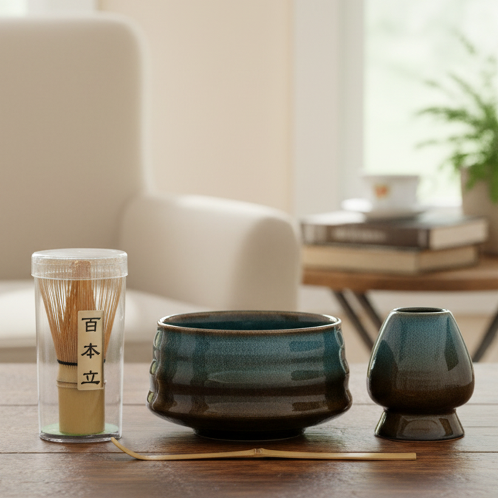 [EU Ship]Ceramic Matcha Tea Set: Bowl, Whisk, Scoop & More