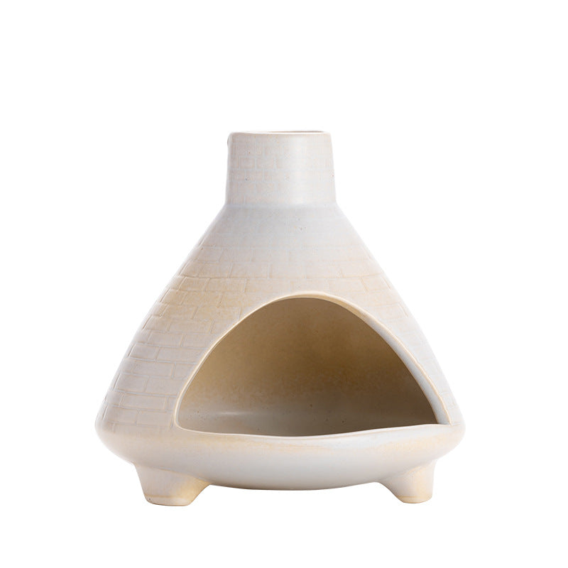 Palo Santo Holder & Matchstick Holder , Cone Incense Burner, Handmade Modern Ceramic Incense Holder, Meditation Gift