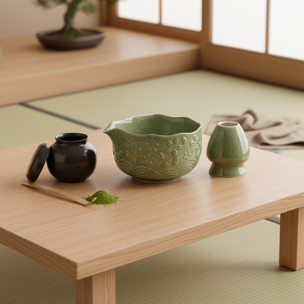 [EU Ship]Ceramic Matcha Tea Set: Bowl, Whisk, Scoop & More