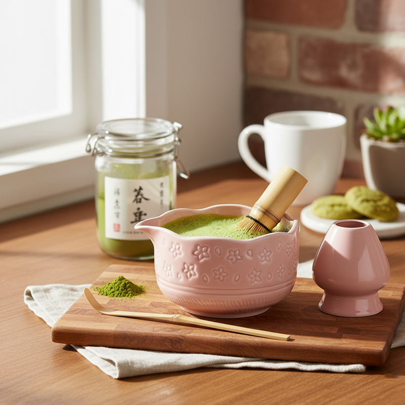 [EU Ship]Ceramic Matcha Tea Set: Bowl, Whisk, Scoop & More