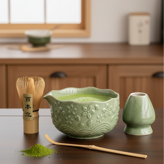 [EU Ship]Ceramic Matcha Tea Set: Bowl, Whisk, Scoop & More