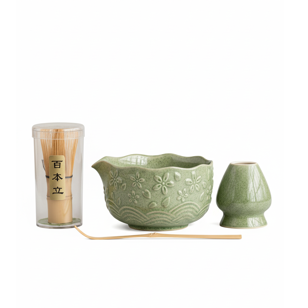 [EU Ship]Ceramic Matcha Tea Set: Bowl, Whisk, Scoop & More